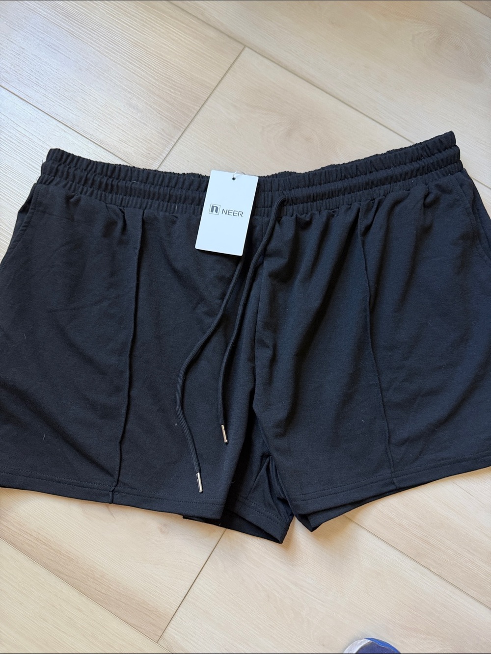 Men's Black Casual Drawstring Shorts